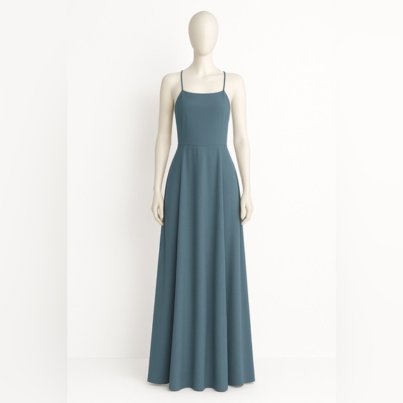 Lulus Dresses & Skirts - NWT Lulu’s Mythical Kind of Love Slate Blue Maxi Dress Women’s Size XS